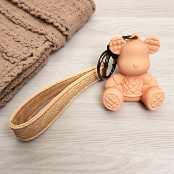 Pink Bear Keychain/Purse Charm - Picture 1 of 2